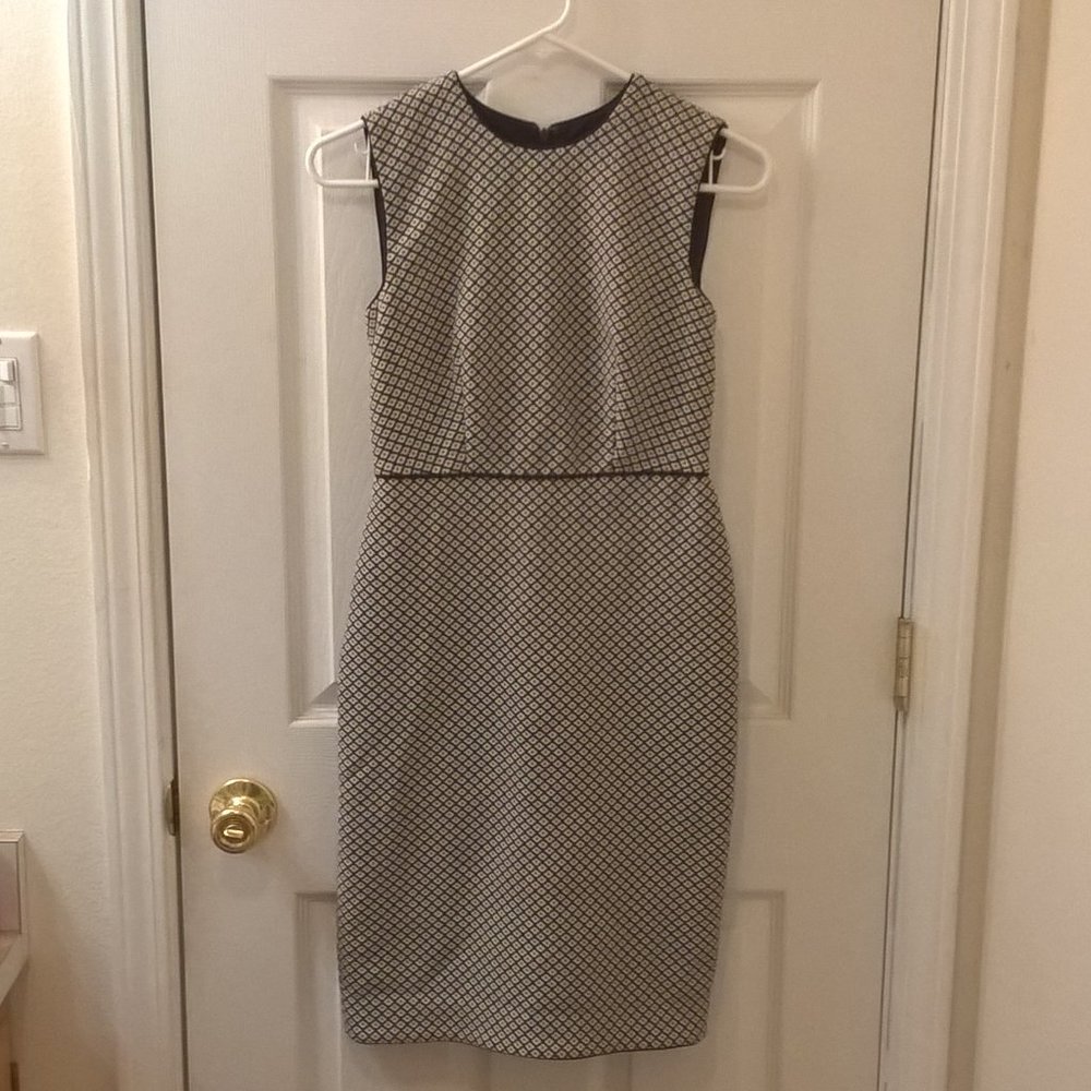 Ann Taylor Jacquard Sheath Dress Petite 00P